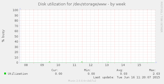 Disk utilization for /dev/storage/www